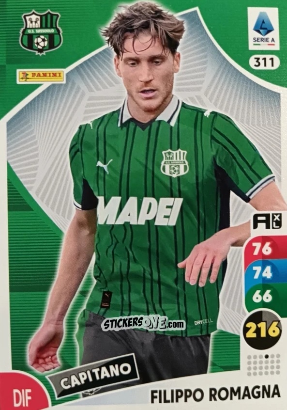 Sticker Filippo Romagna - Calciatori 2025-2026. Adrenalyn Xl n. 311 - Panini