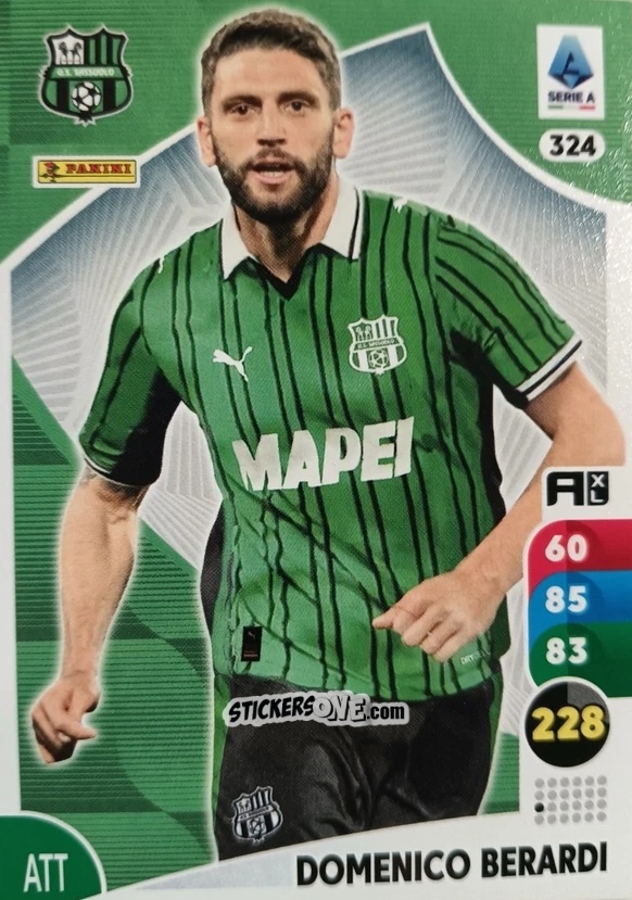 Figurina Domenico Berardi - Calciatori 2025-2026. Adrenalyn Xl n. 324 - Panini