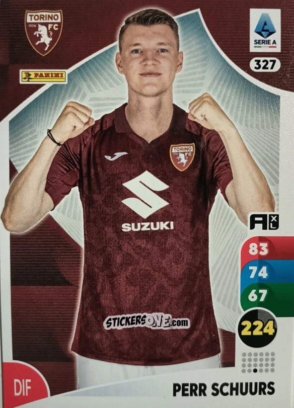 Sticker Perr Schuurs - Calciatori 2025-2026. Adrenalyn Xl n. 327 - Panini