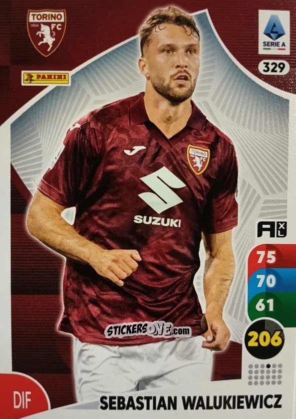 Figurina Sebastian Walukiewicz - Calciatori 2025-2026. Adrenalyn Xl n. 329 - Panini