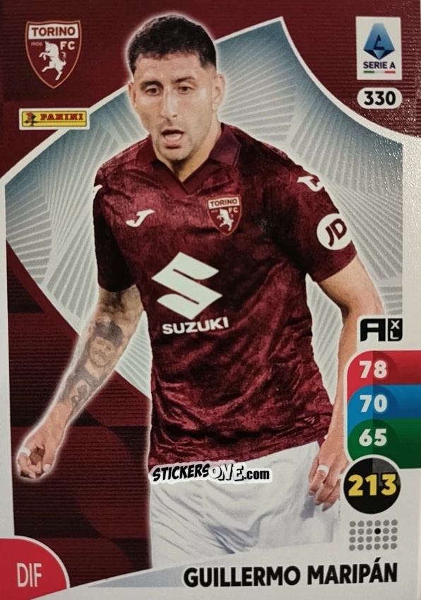 Sticker Guillermo Maripán - Calciatori 2025-2026. Adrenalyn Xl n. 330 - Panini