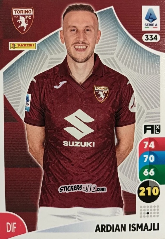 Sticker Ardian Ismajli - Calciatori 2025-2026. Adrenalyn Xl n. 334 - Panini