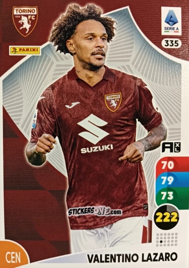 Figurina Valentino Lazaro - Calciatori 2025-2026. Adrenalyn Xl n. 335 - Panini