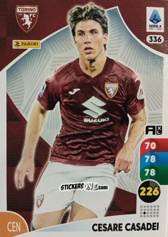 Cromo Cesare Casadei - Calciatori 2025-2026. Adrenalyn Xl n. 336 - Panini