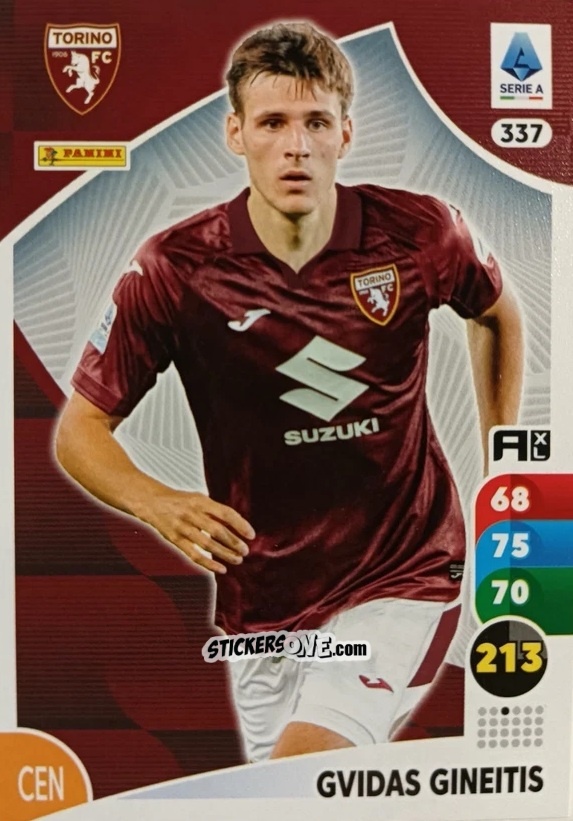 Sticker Gvidas Gineitis - Calciatori 2025-2026. Adrenalyn Xl n. 337 - Panini