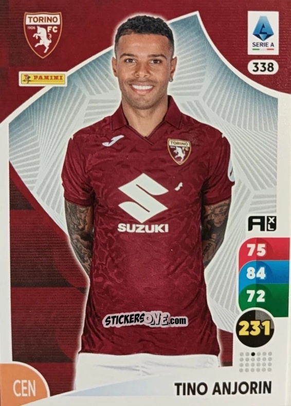 Sticker Tino Anjorin - Calciatori 2025-2026. Adrenalyn Xl n. 338 - Panini