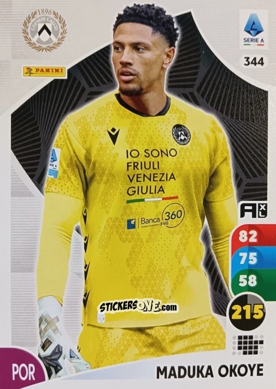 Sticker Maduka Okoye - Calciatori 2025-2026. Adrenalyn Xl n. 344 - Panini