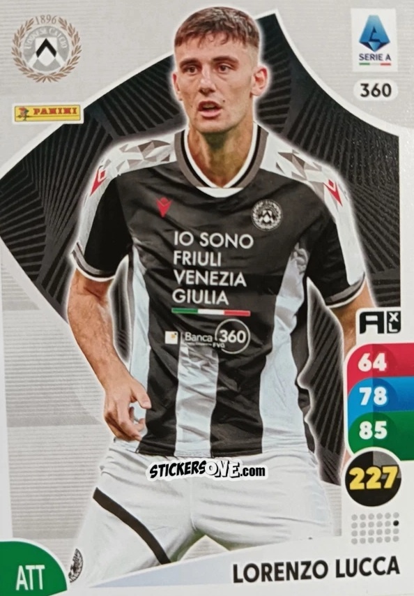 Sticker Lorenzo Lucca - Calciatori 2025-2026. Adrenalyn Xl n. 360 - Panini