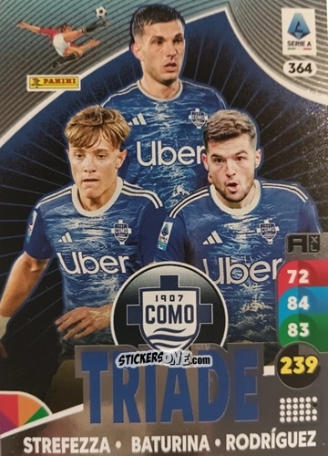 Sticker Gabriel Strefezza / Martin Baturina / Jesús Rodríguez - Calciatori 2025-2026. Adrenalyn Xl n. 364 - Panini