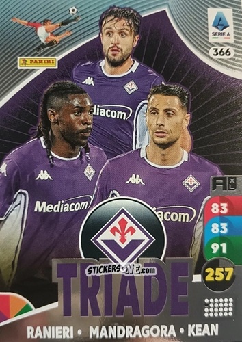 Sticker Luca Ranieri / Rolando Mandragora / Moise Kean - Calciatori 2025-2026. Adrenalyn Xl n. 366 - Panini