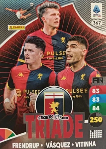 Sticker Morten Frendrup / Johan Vásquez / Vitinha - Calciatori 2025-2026. Adrenalyn Xl n. 367 - Panini