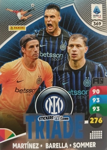 Sticker Lautaro Martínez / Nicolò Barella / Yann Sommer - Calciatori 2025-2026. Adrenalyn XL
 n. 369 - Panini
