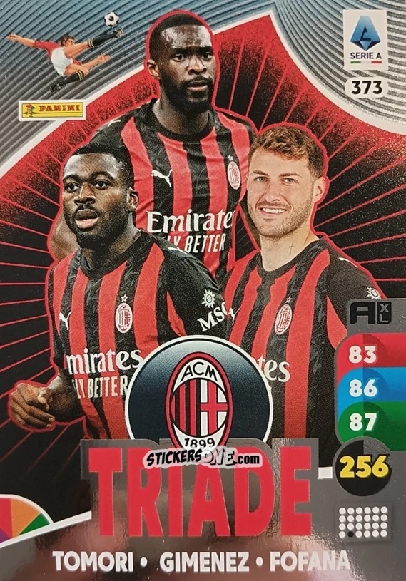 Cromo Fikayo Tomori / Santiago Giménez / Youssouf Fofana - Calciatori 2025-2026. Adrenalyn Xl n. 373 - Panini