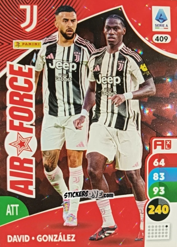 Sticker Jonathan David / Nico González - Calciatori 2025-2026. Adrenalyn Xl n. 409 - Panini