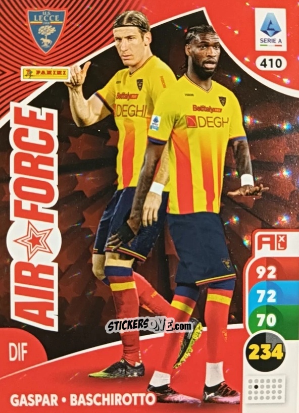 Sticker Kialonda Gaspar / Fedrico Baschirotto - Calciatori 2025-2026. Adrenalyn Xl n. 410 - Panini