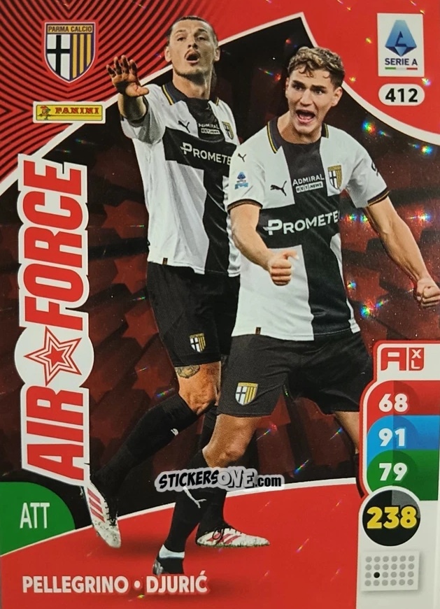 Sticker Mateo Pellegrino / Milan Djurić - Calciatori 2025-2026. Adrenalyn Xl n. 412 - Panini