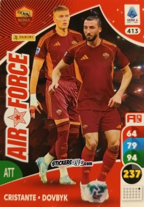 Sticker Bryan Cristante / Artem Dovbyk - Calciatori 2025-2026. Adrenalyn Xl n. 413 - Panini