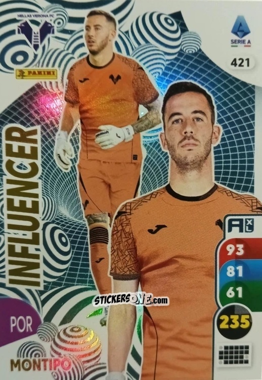 Sticker Lorenzo Montipò - Calciatori 2025-2026. Adrenalyn Xl n. 421 - Panini