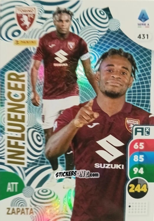 Sticker Duván Zapata - Calciatori 2025-2026. Adrenalyn Xl n. 431 - Panini
