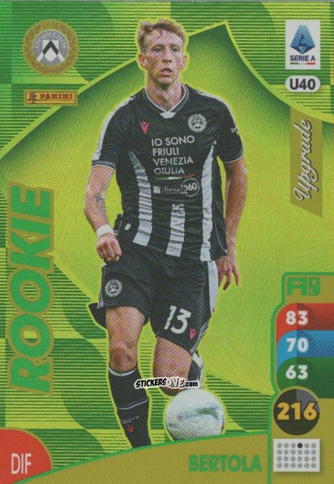 Cromo Nicolò Bertola - Calciatori 2025-2026. Adrenalyn Xl n. U40 - Panini