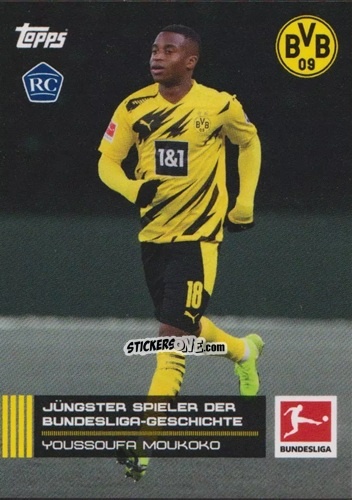 Sticker Youssoufa Moukoko - Topps On-Demand Bundesliga Stars of the Season
 2020-2021 n. 37 - Topps