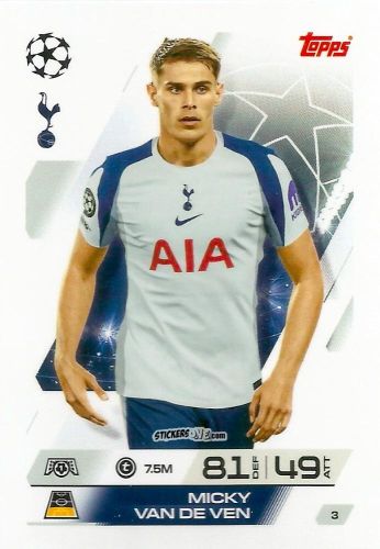 Figurina Micky van de Ven - UEFA Champions League & Europa League 2025-2026. Match Attax
 n. 3 - Topps