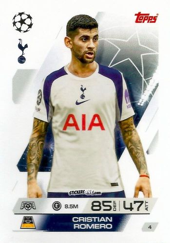 Cromo Cristian Romero - UEFA Champions League & Europa League 2025-2026. Match Attax
 n. 4 - Topps