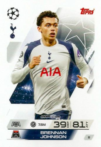 Figurina Brennan Johnson - UEFA Champions League & Europa League 2025-2026. Match Attax
 n. 8 - Topps