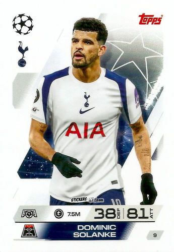Figurina Dominic Solanke - UEFA Champions League & Europa League 2025-2026. Match Attax
 n. 9 - Topps