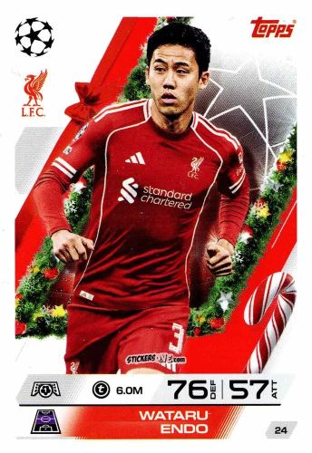 Figurina Wataru Endo - UEFA Champions League & Europa League 2025-2026. Match Attax
 n. 24 - Topps