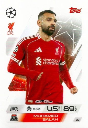 Sticker Mohamed Salah - UEFA Champions League & Europa League 2025-2026. Match Attax
 n. 26 - Topps