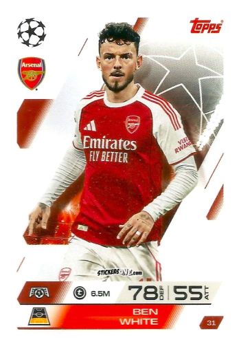 Figurina Ben White - UEFA Champions League & Europa League 2025-2026. Match Attax
 n. 31 - Topps