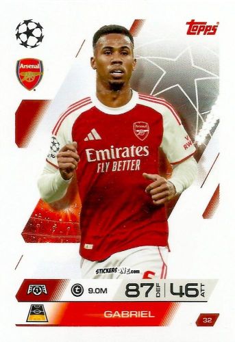 Cromo Gabriel - UEFA Champions League & Europa League 2025-2026. Match Attax
 n. 32 - Topps
