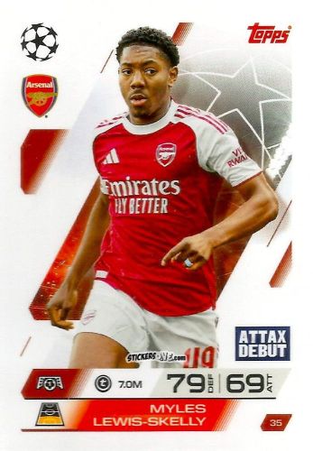 Sticker Myles Lewis-Skelly - UEFA Champions League & Europa League 2025-2026. Match Attax
 n. 35 - Topps