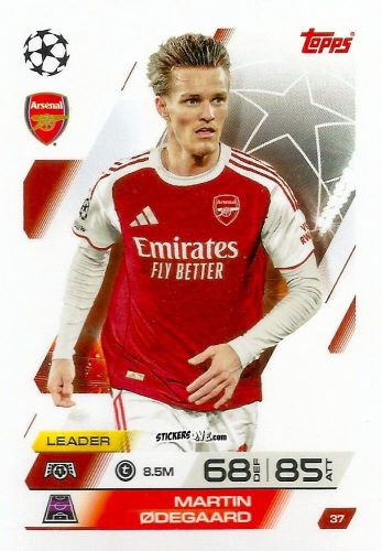 Sticker Martin Ødegaard - UEFA Champions League & Europa League 2025-2026. Match Attax
 n. 37 - Topps