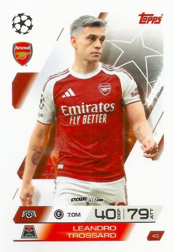 Cromo Leandro Trossard - UEFA Champions League & Europa League 2025-2026. Match Attax
 n. 43 - Topps