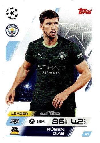 Cromo Rúben Dias - UEFA Champions League & Europa League 2025-2026. Match Attax
 n. 48 - Topps