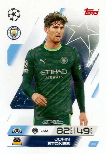 Cromo John Stones - UEFA Champions League & Europa League 2025-2026. Match Attax
 n. 49 - Topps