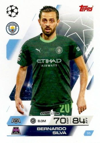 Cromo Bernardo Silva - UEFA Champions League & Europa League 2025-2026. Match Attax
 n. 55 - Topps