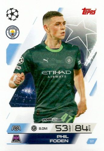 Sticker Phil Foden - UEFA Champions League & Europa League 2025-2026. Match Attax
 n. 57 - Topps