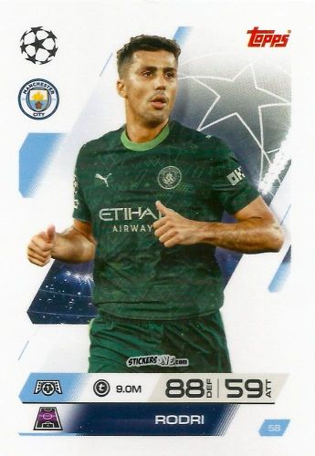 Cromo Rodri - UEFA Champions League & Europa League 2025-2026. Match Attax
 n. 58 - Topps