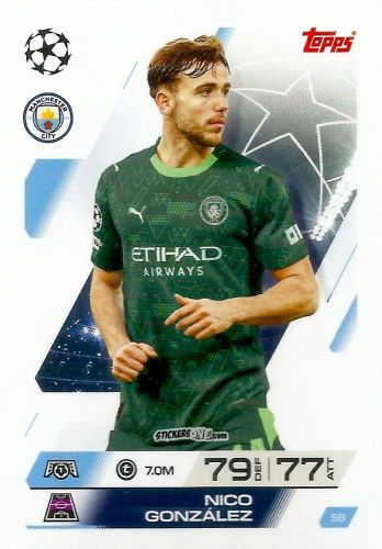Cromo Nico González - UEFA Champions League & Europa League 2025-2026. Match Attax
 n. 59 - Topps