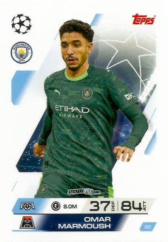 Sticker Omar Marmoush - UEFA Champions League & Europa League 2025-2026. Match Attax
 n. 62 - Topps
