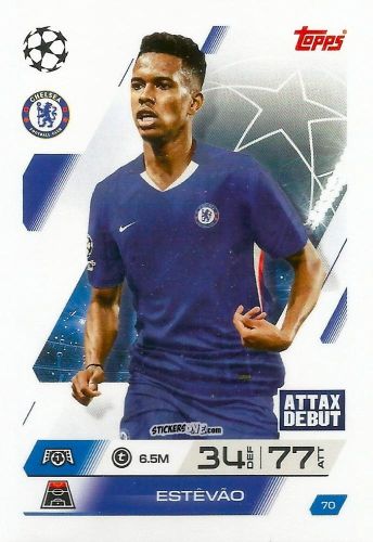 Cromo Estêvão - UEFA Champions League & Europa League 2025-2026. Match Attax
 n. 70 - Topps
