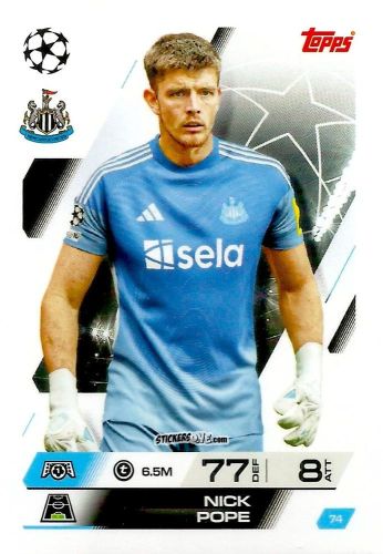 Cromo Nick Pope - UEFA Champions League & Europa League 2025-2026. Match Attax
 n. 74 - Topps