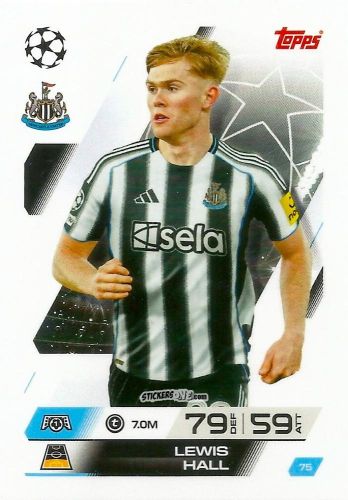 Figurina Lewis Hall - UEFA Champions League & Europa League 2025-2026. Match Attax
 n. 75 - Topps