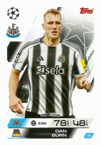 Figurina Dan Burn - UEFA Champions League & Europa League 2025-2026. Match Attax
 n. 76 - Topps