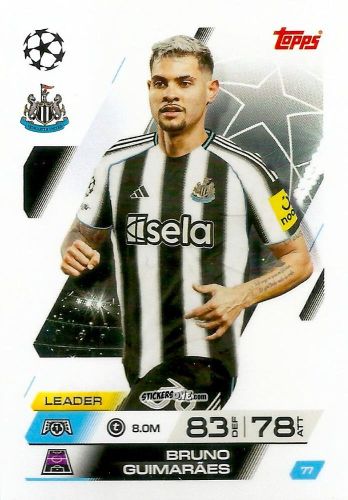 Cromo Bruno Guimarães - UEFA Champions League & Europa League 2025-2026. Match Attax
 n. 77 - Topps