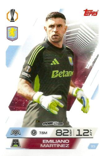 Cromo Emiliano Martínez - UEFA Champions League & Europa League 2025-2026. Match Attax
 n. 83 - Topps