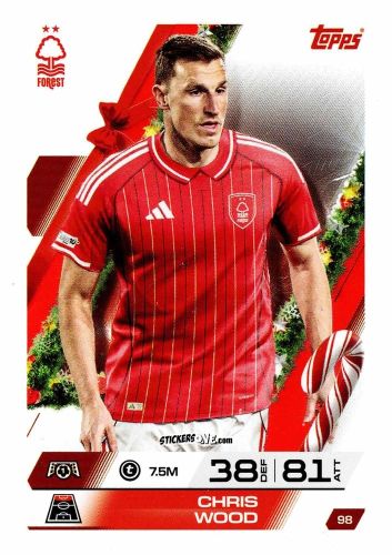 Sticker Chris Wood - UEFA Champions League & Europa League 2025-2026. Match Attax
 n. 98 - Topps
